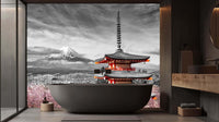 Japanese Asian Mount Fuji Pagoda wall mural 