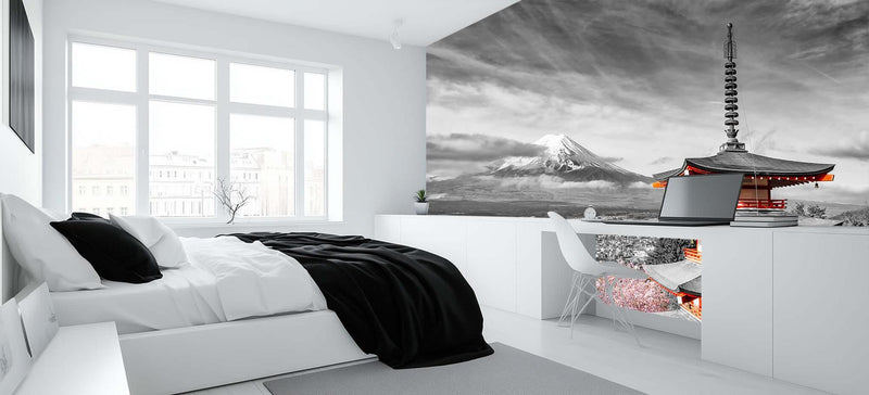 Majestic Mount Fuji Pagoda wallpaper mural - XWALLX