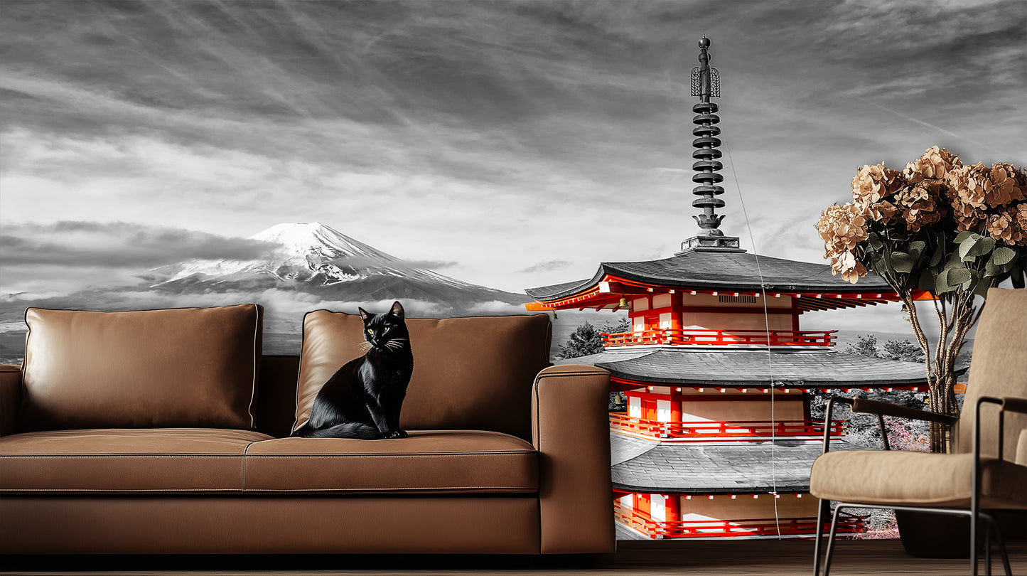 Majestic Mount Fuji Pagoda wall decor - XWALLX