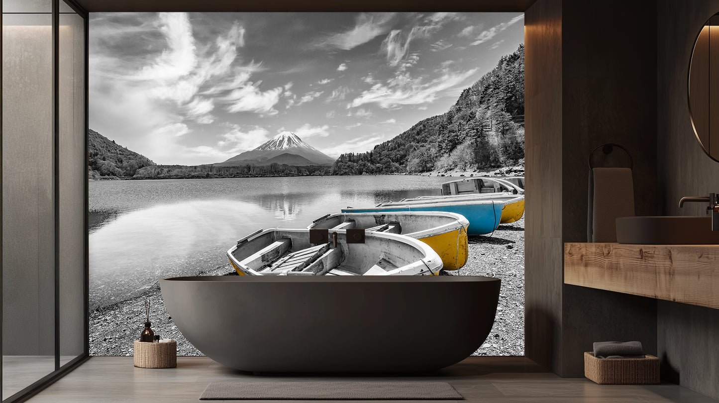 Tranquil Boats by the Lake wall mural - XWALLX
