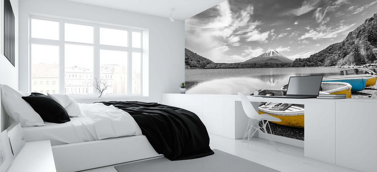 Tranquil Boats by the Lake wallpaper mural - XWALLX