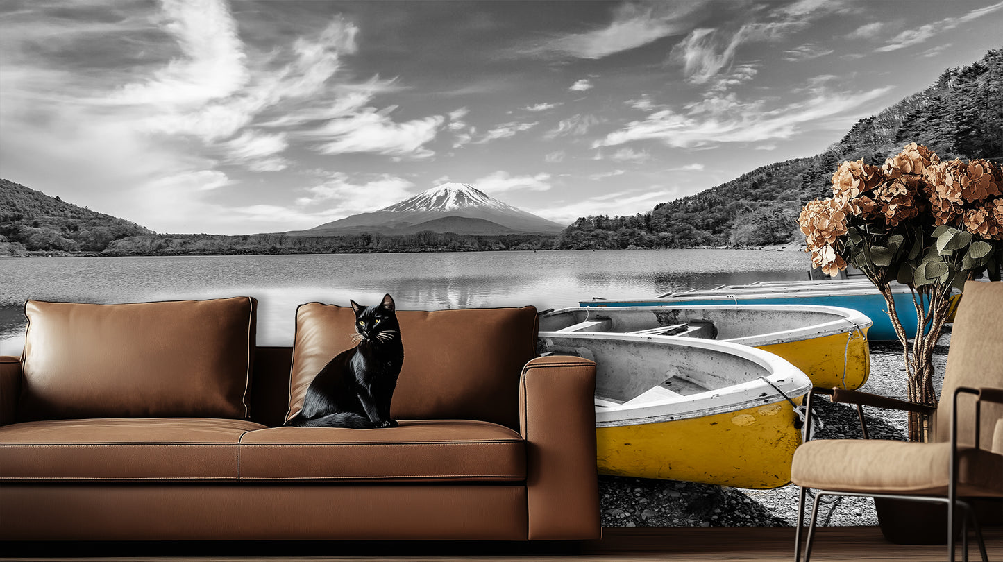 Tranquil Boats by the Lake wall decor - XWALLX
