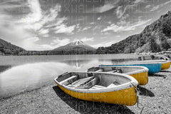 Tranquil Boats by the Lake Wall Mural