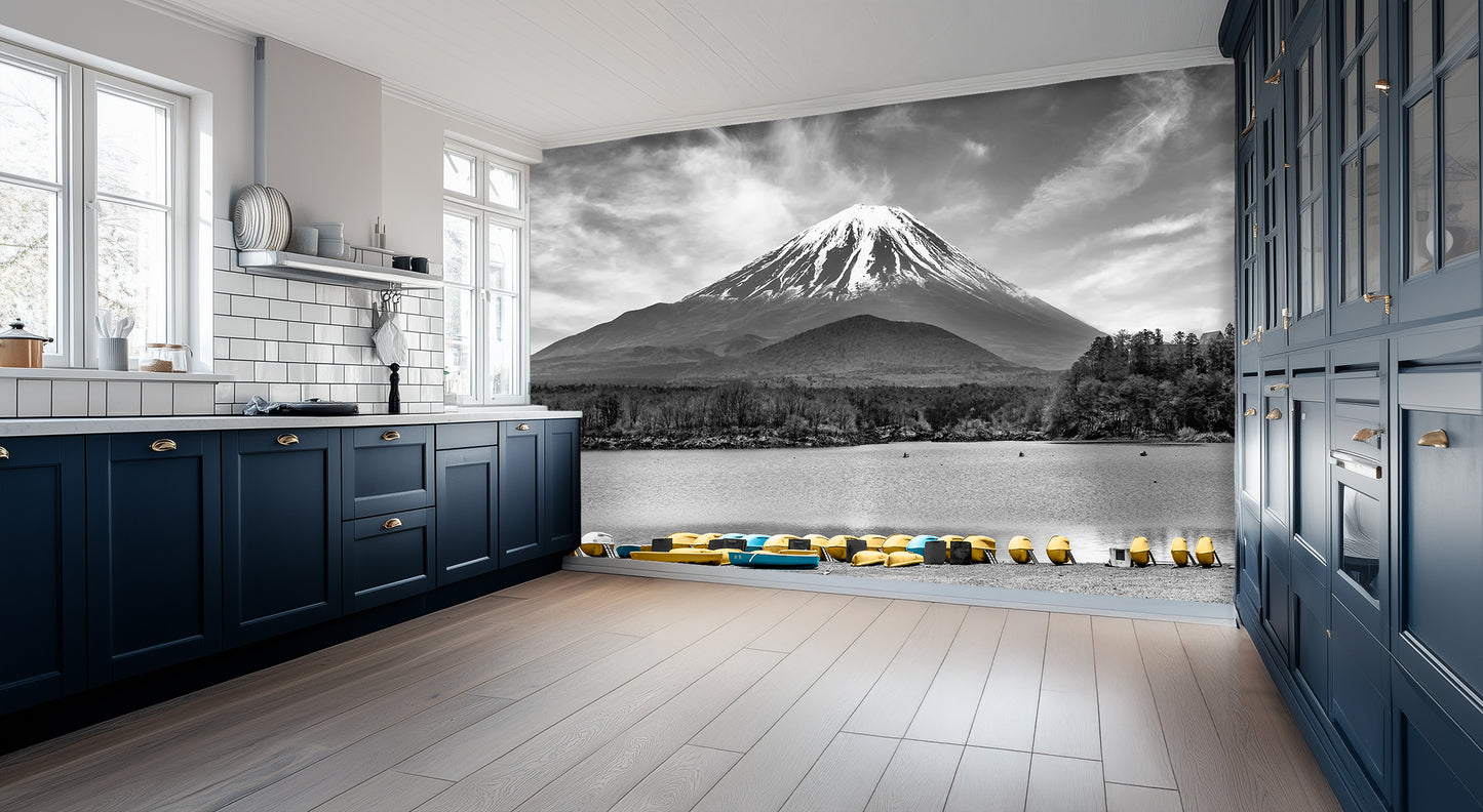 Majestic Fuji Mountain Monochrome wall art - XWALLX