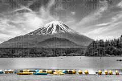 Majestic Fuji Mountain Monochrome Wall Mural