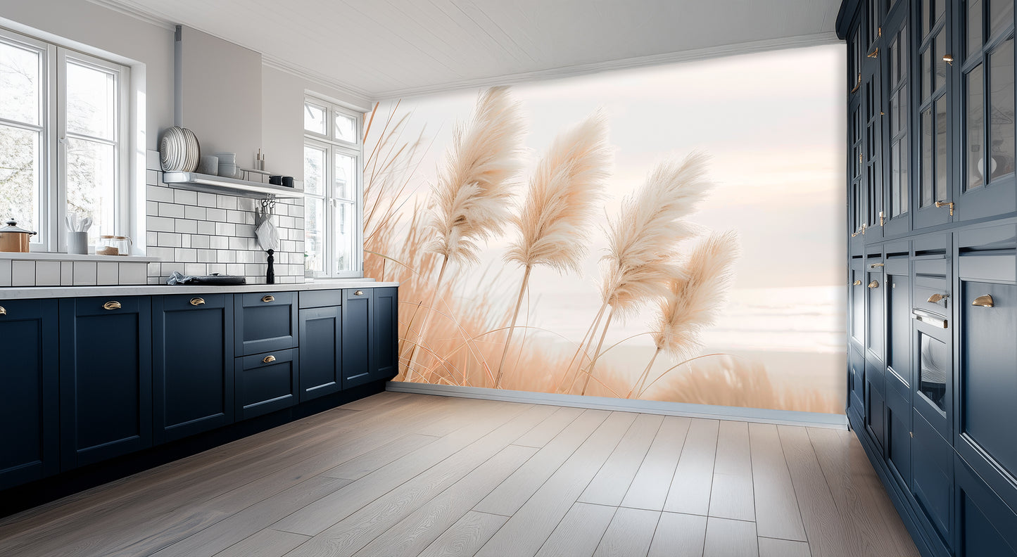 Soft Pampas Grass Wall Mural for Refined Spaces wall art - XWALLX