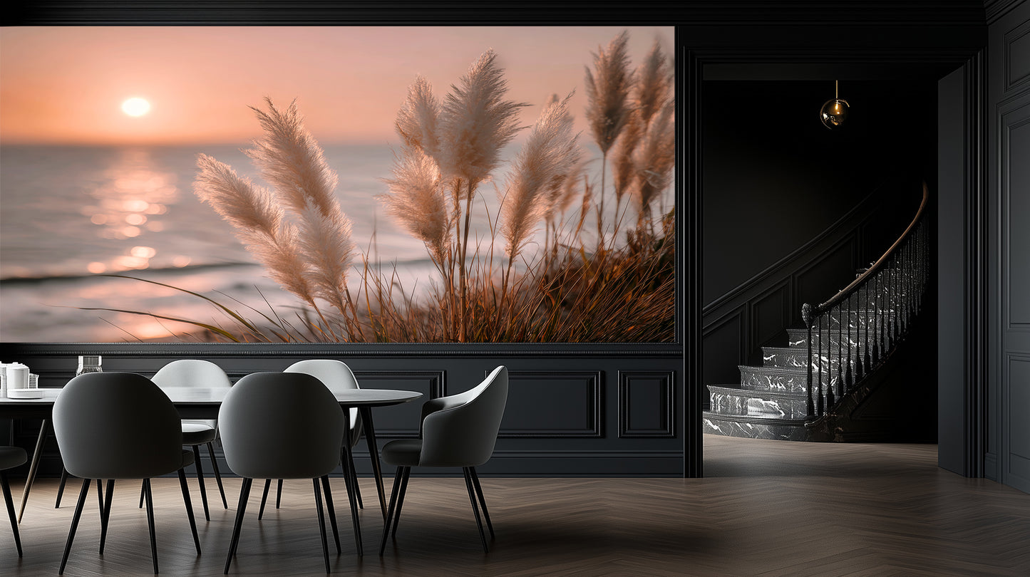 Golden Hour Serenity Pampas Grass wallpaper - XWALLX
