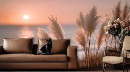 Golden Hour Serenity Pampas Grass wall decor - XWALLX