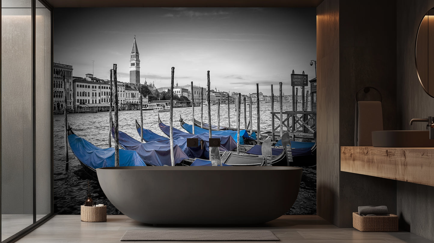 Venice Blue Gondola Artistic wall mural Mural wall mural - XWALLX