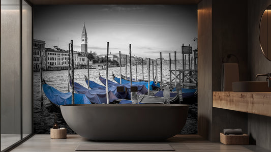 Venice Blue Gondola Artistic wall mural Mural wall mural - XWALLX