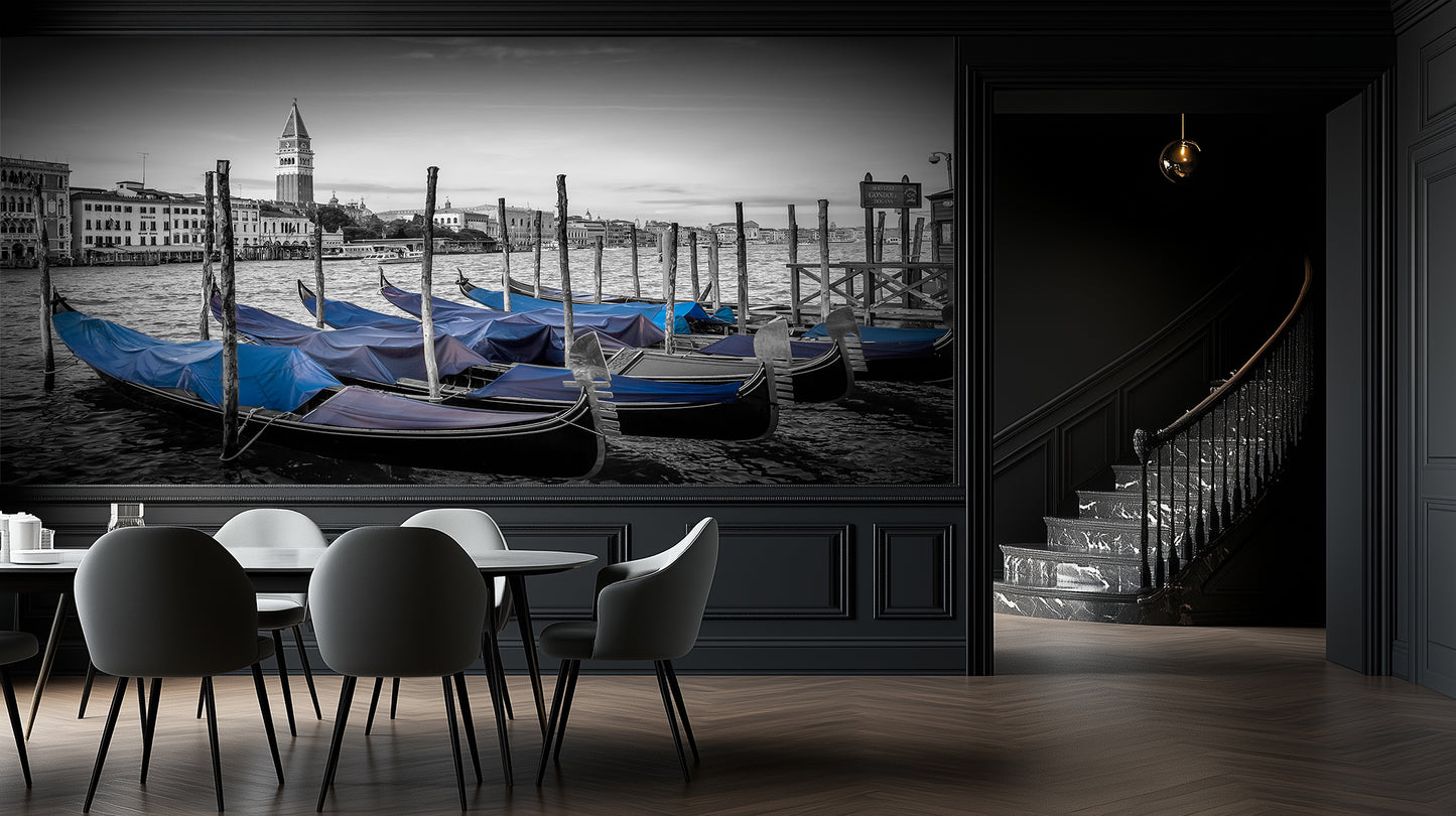 Venice Blue Gondola Artistic wall mural Mural wallpaper - XWALLX