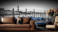 Venice Blue Gondola Artistic Wall wallpaper mural for a corporate office feat...