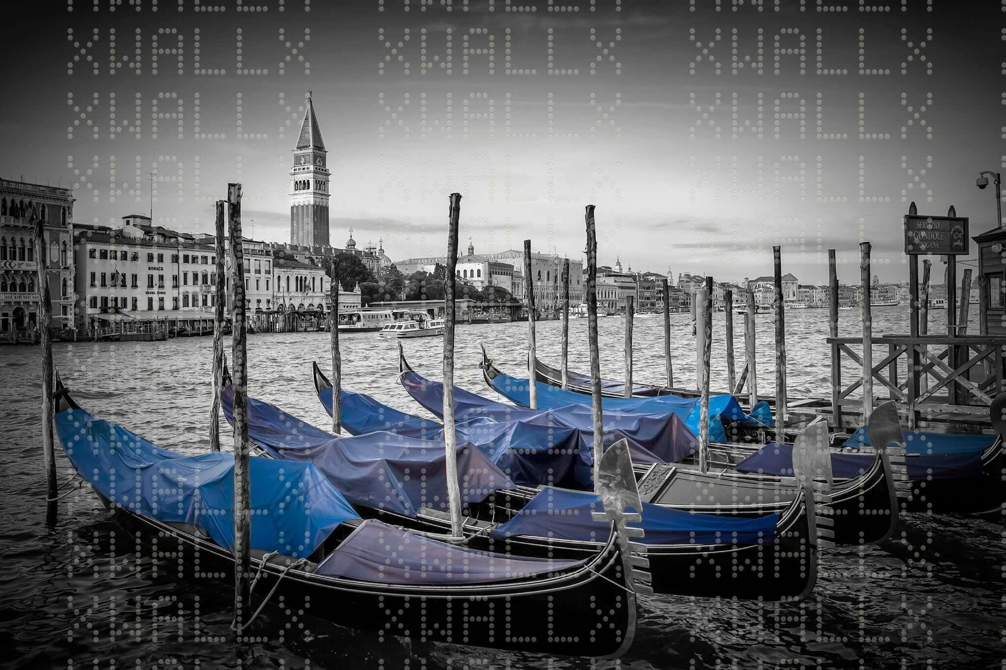 Venice Blue Gondola Artistic Wall Wallpaper Mural