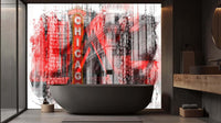 Chicago Urban Neon Grunge wall mural 