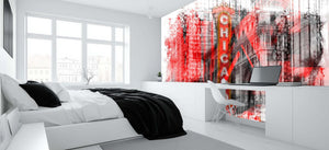 Chicago Neon Grunge wallpaper mural - XWALLX