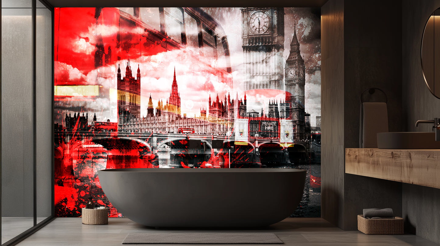 Iconic London Red wall mural - XWALLX