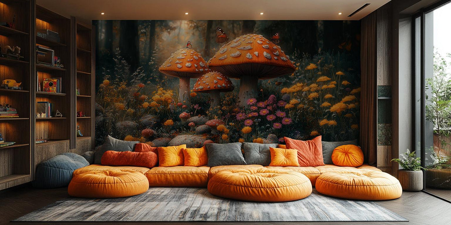 Whimsical Mushroom Forest wallpaper mural - XWALLX