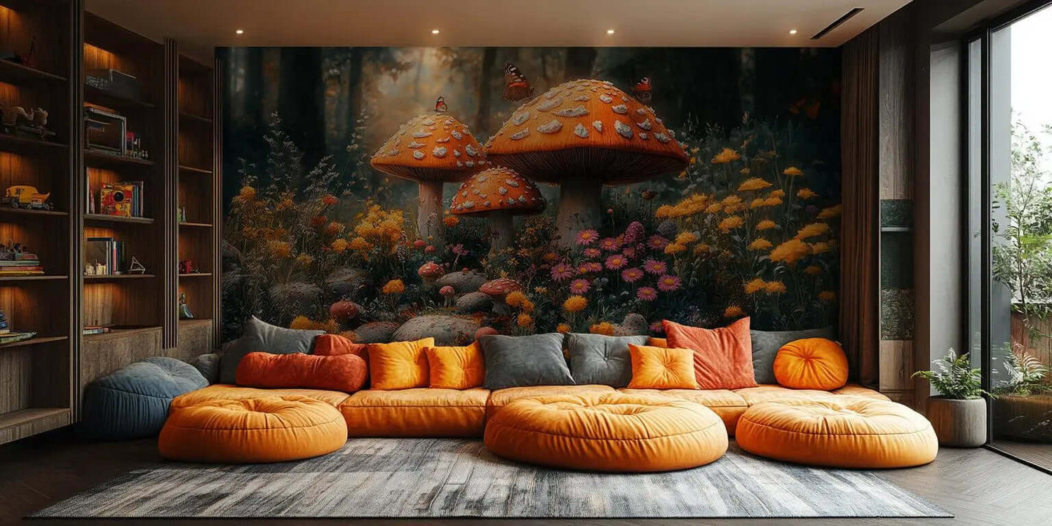 Whimsical Mushroom Forest poster duvar kağıdı - XWALLX