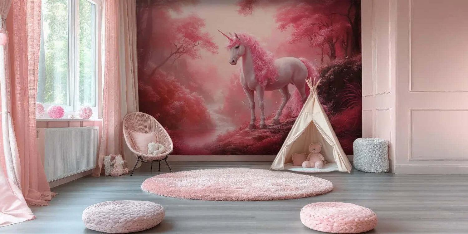 Pembe Unicorn poster duvar kağıdı - XWALLX