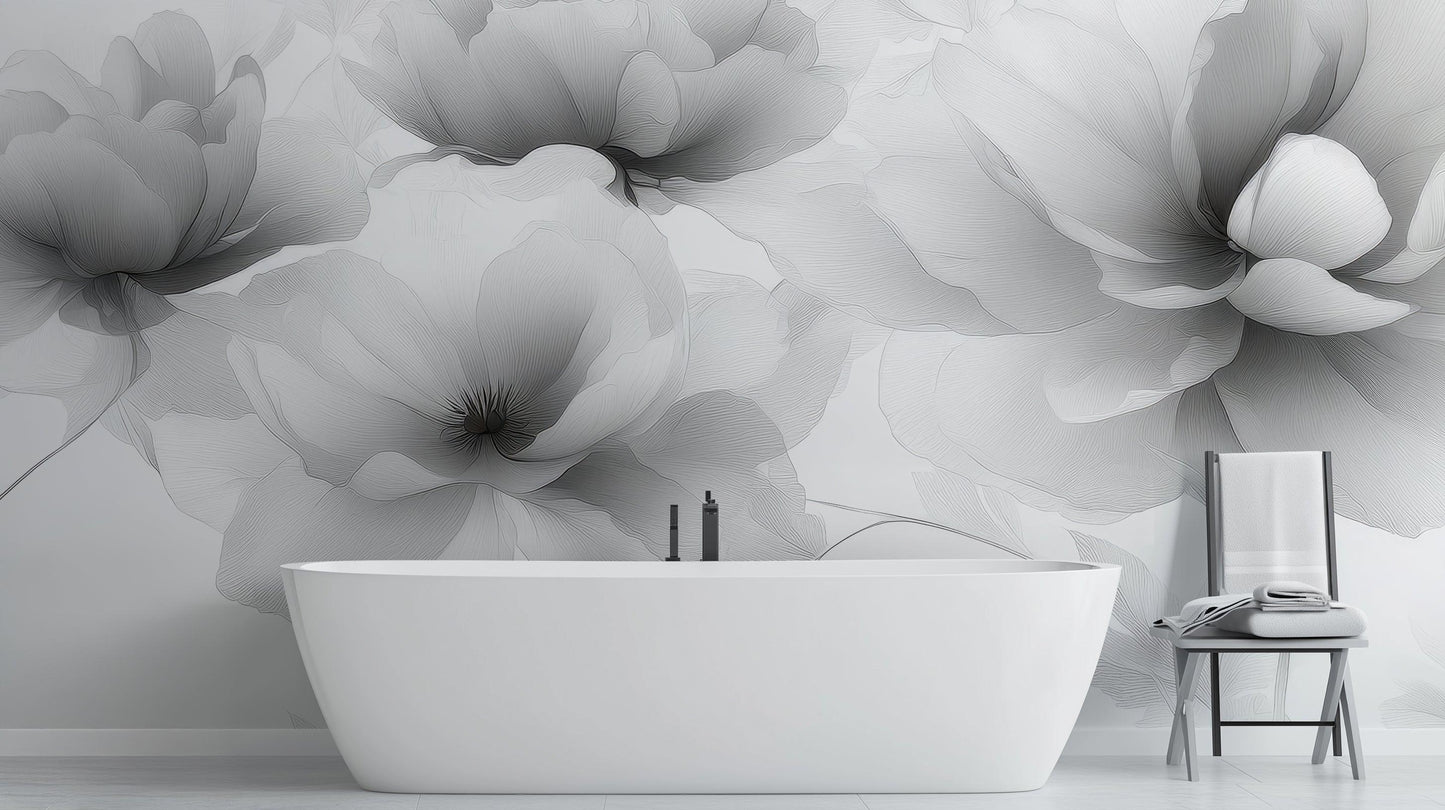 Grayscale Flower wall art - XWALLX