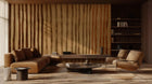 Brown geometric tan wallpaper mural with warm neutral structure