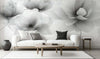 Grayscale Flower Wallpaper Mural