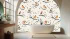 Watercolor Robins Branch wall mural - XWALLX