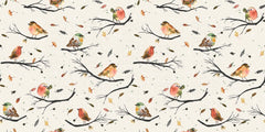 Watercolor Robins Branch Wall Mural