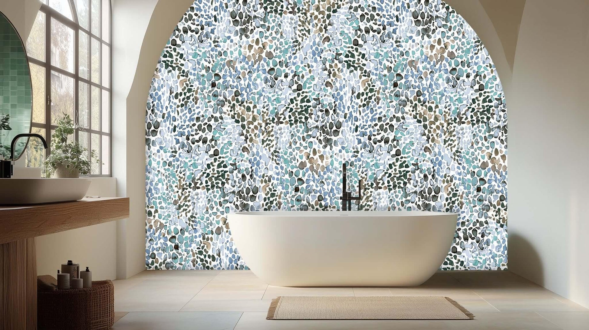 Watercolor Pebble Abstract wall mural - XWALLX