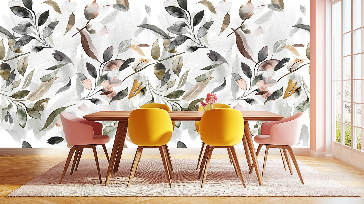Watercolor Botanical Arch wallpaper mural - XWALLX