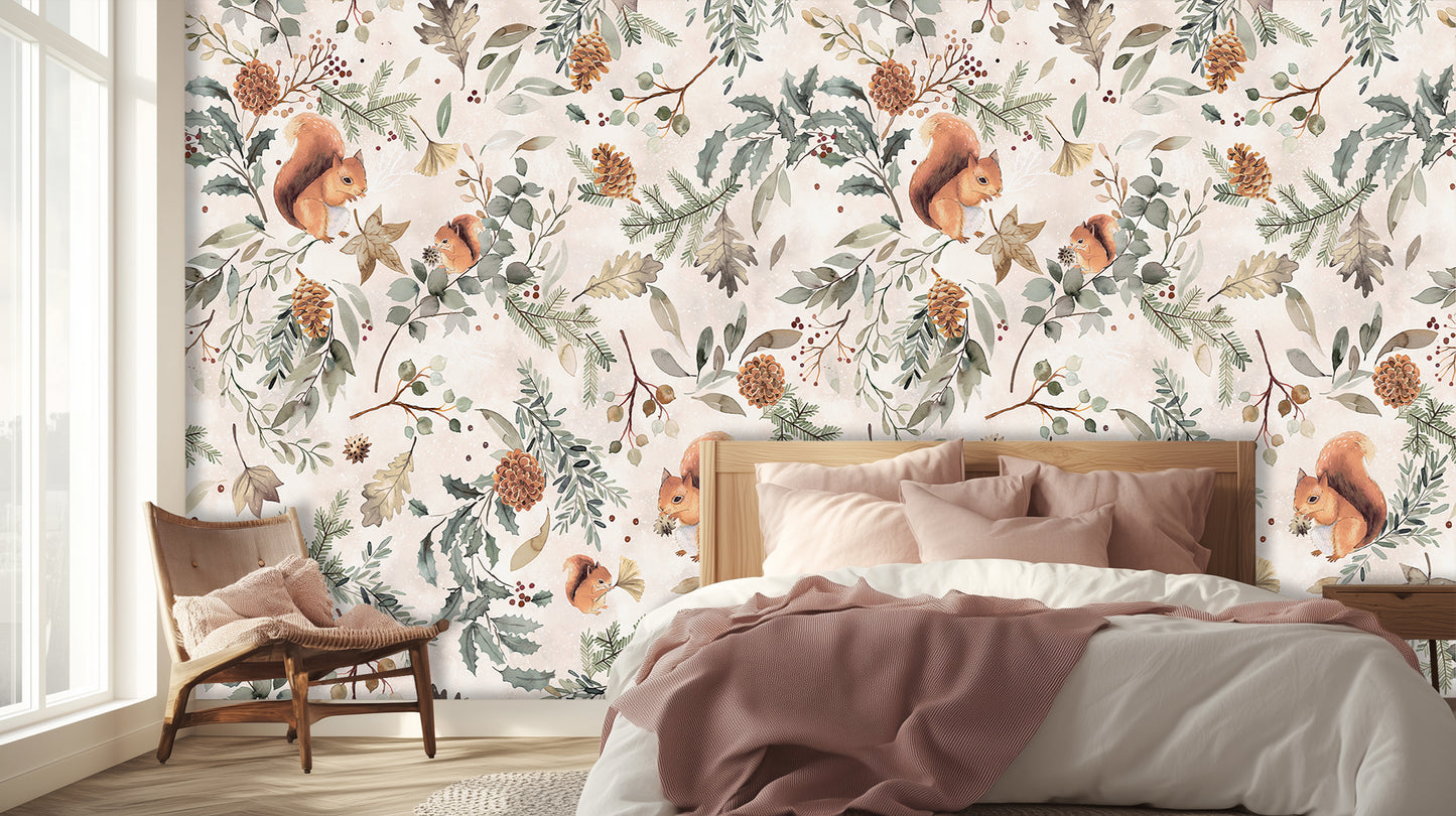 Foraging Squirrels Botanical wall art - XWALLX