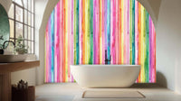 Vibrant Watercolor Stripe wall mural - XWALLX