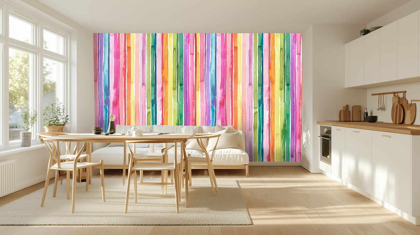 Vibrant Watercolor Stripe wallpaper - XWALLX