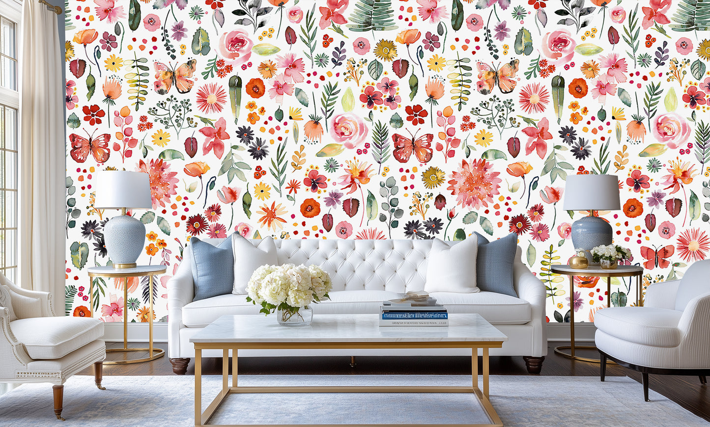 Artistic Floral Bloom wall mural Mural wall decor - XWALLX