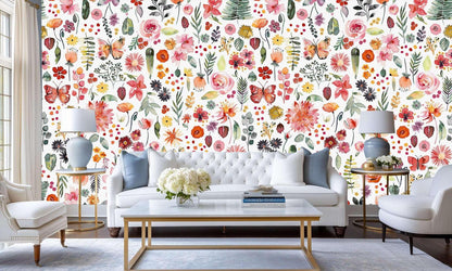 Artistic Floral Bloom wall mural Mural wall decor - XWALLX