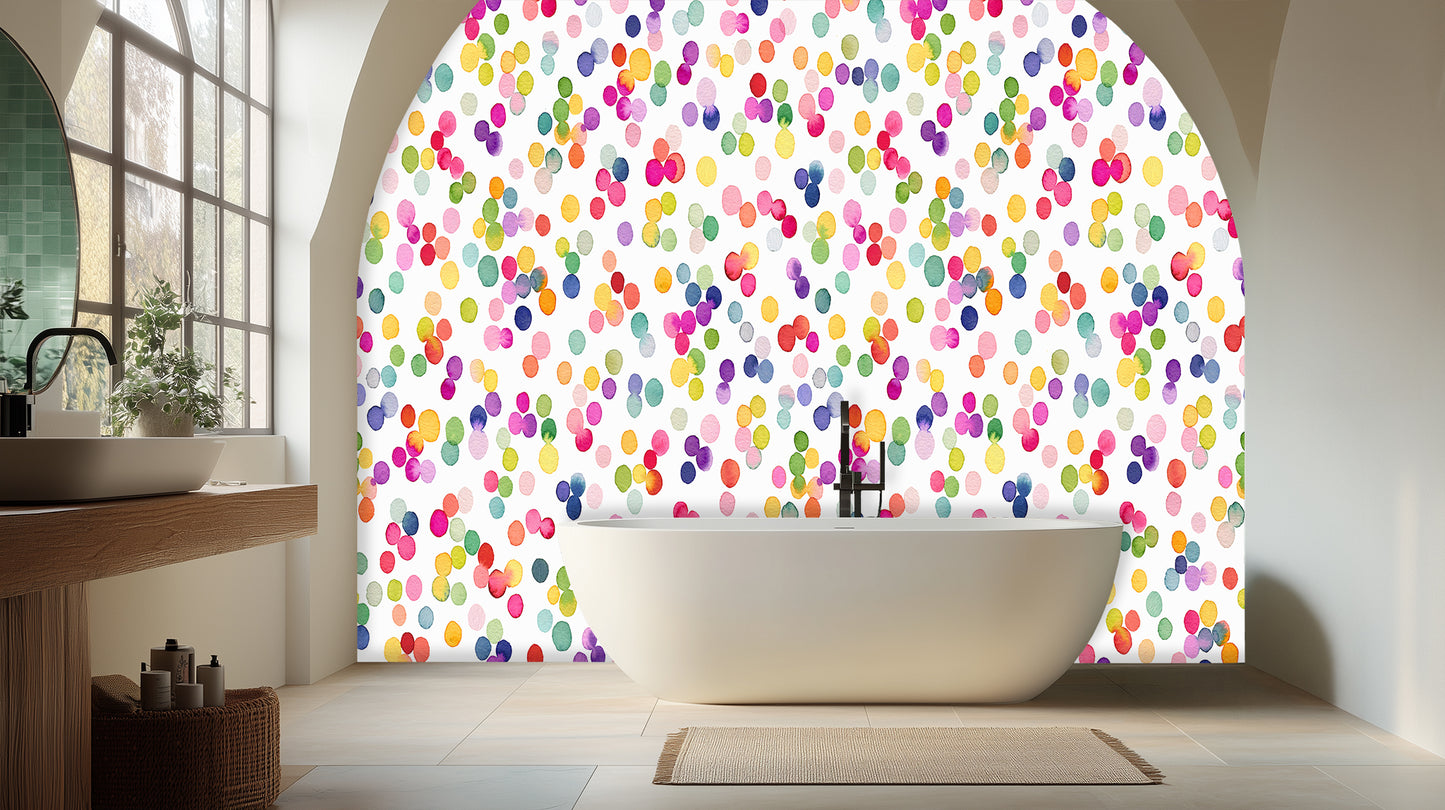 Vibrant Watercolor Confetti wall mural - XWALLX