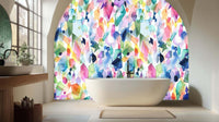 Vibrant Bright crystal facet  wallpaper mural with vivid angular multi color