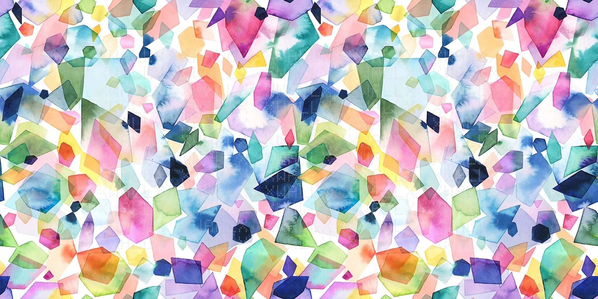 Vibrant Crystal Facets Wall Mural