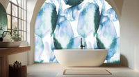 White Delicate Watercolor Botanical wall mural 