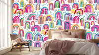 Vibrant Rainbow Drops wall mural Mural wallpaper - XWALLX