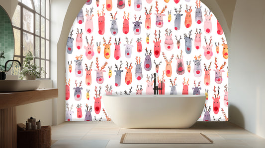 Watercolor Reindeer Art wall mural - XWALLX
