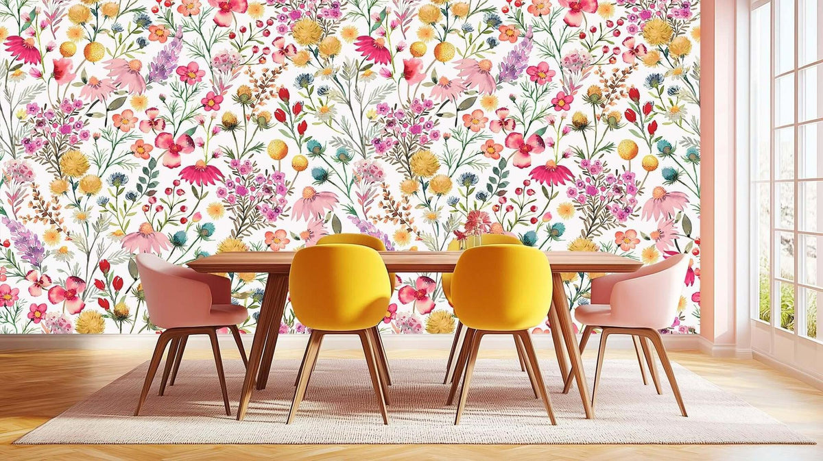 Vibrant Wildflower Arch wallpaper mural - XWALLX