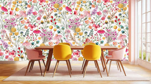 Vibrant Wildflower Arch wallpaper mural - XWALLX