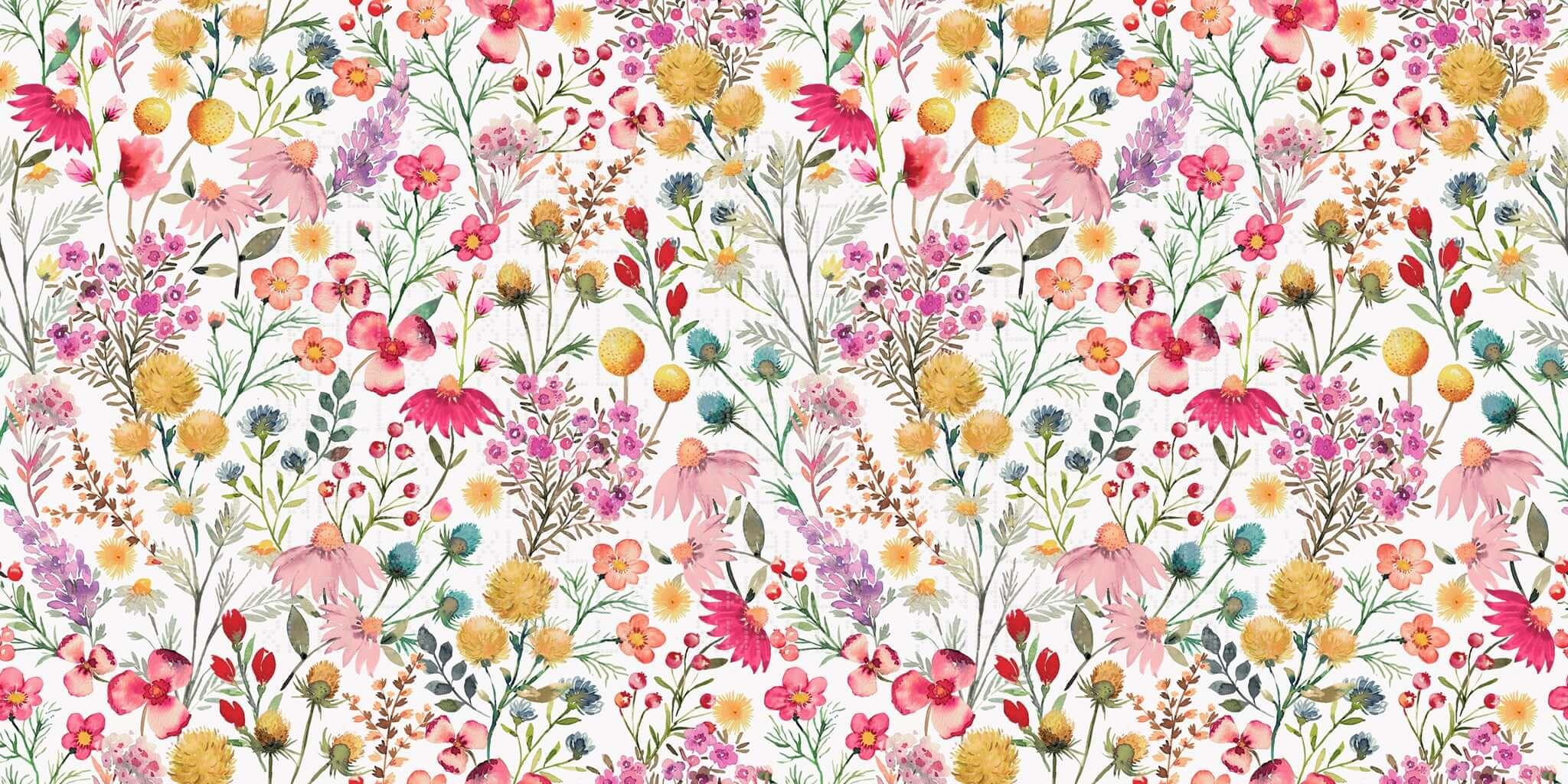 Vibrant Wildflower Arch Wall Mural