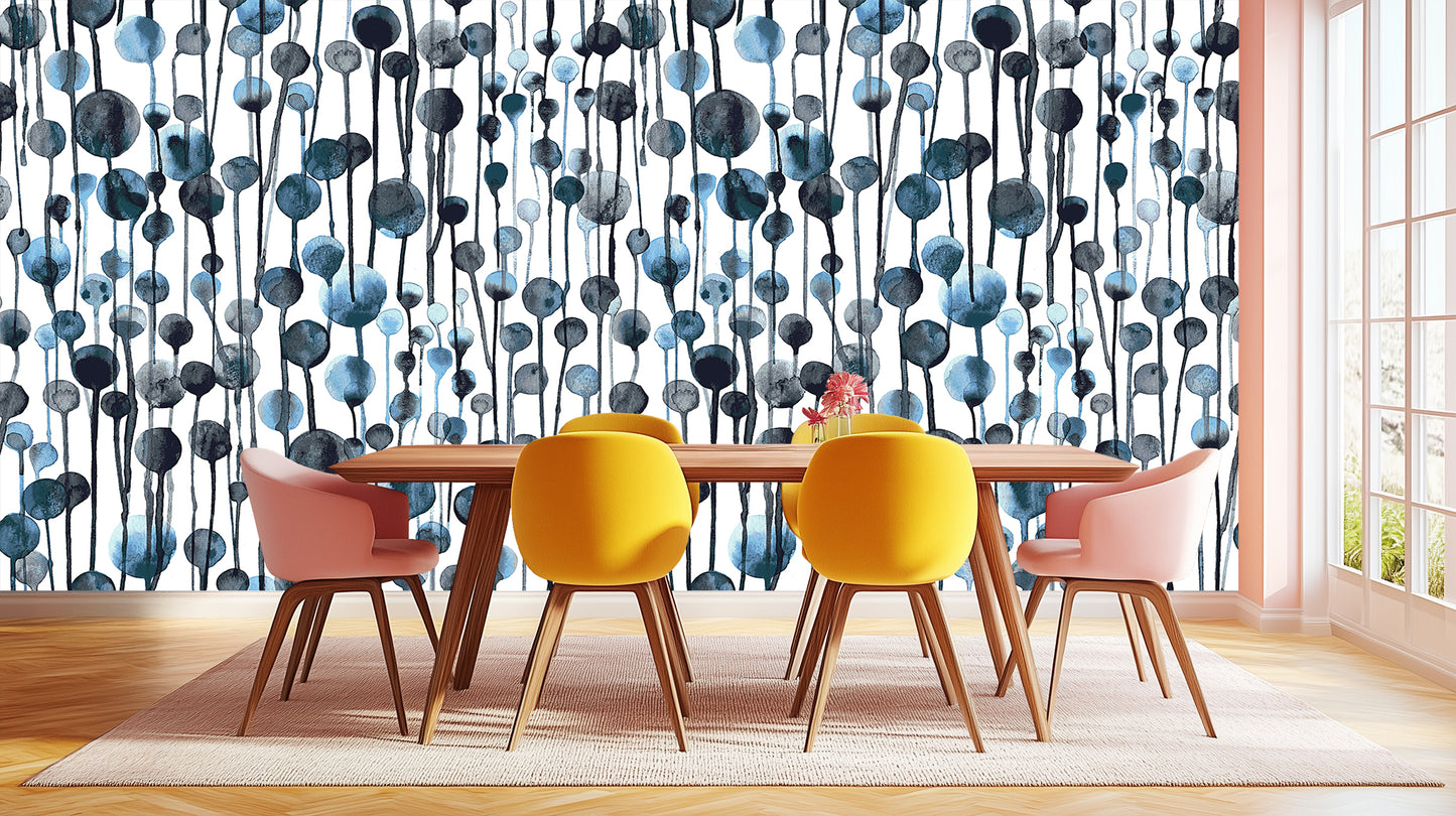 Abstract Watercolor Ovals wallpaper mural - XWALLX