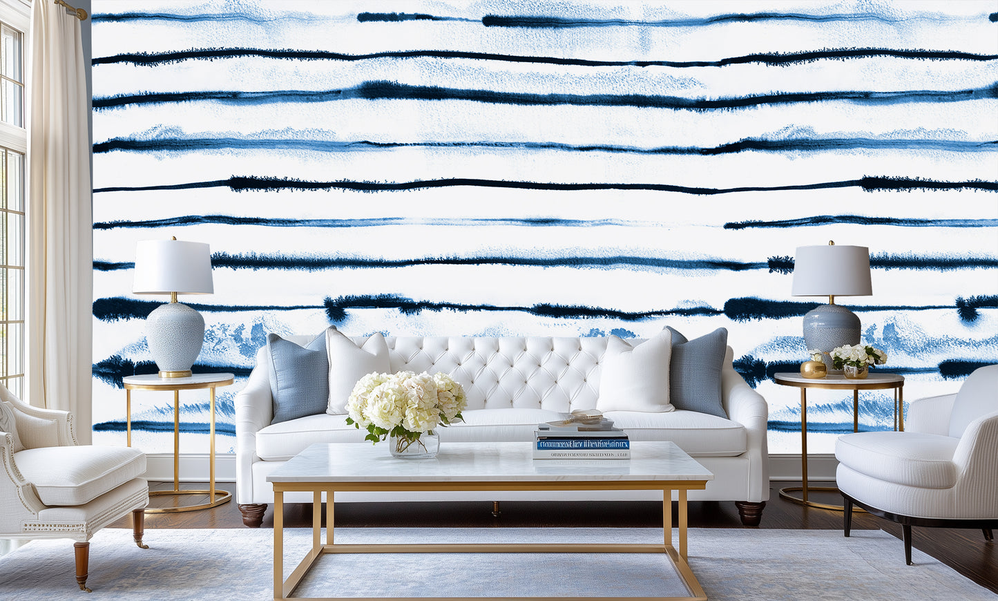 Indigo Wash Stripe wall decor - XWALLX
