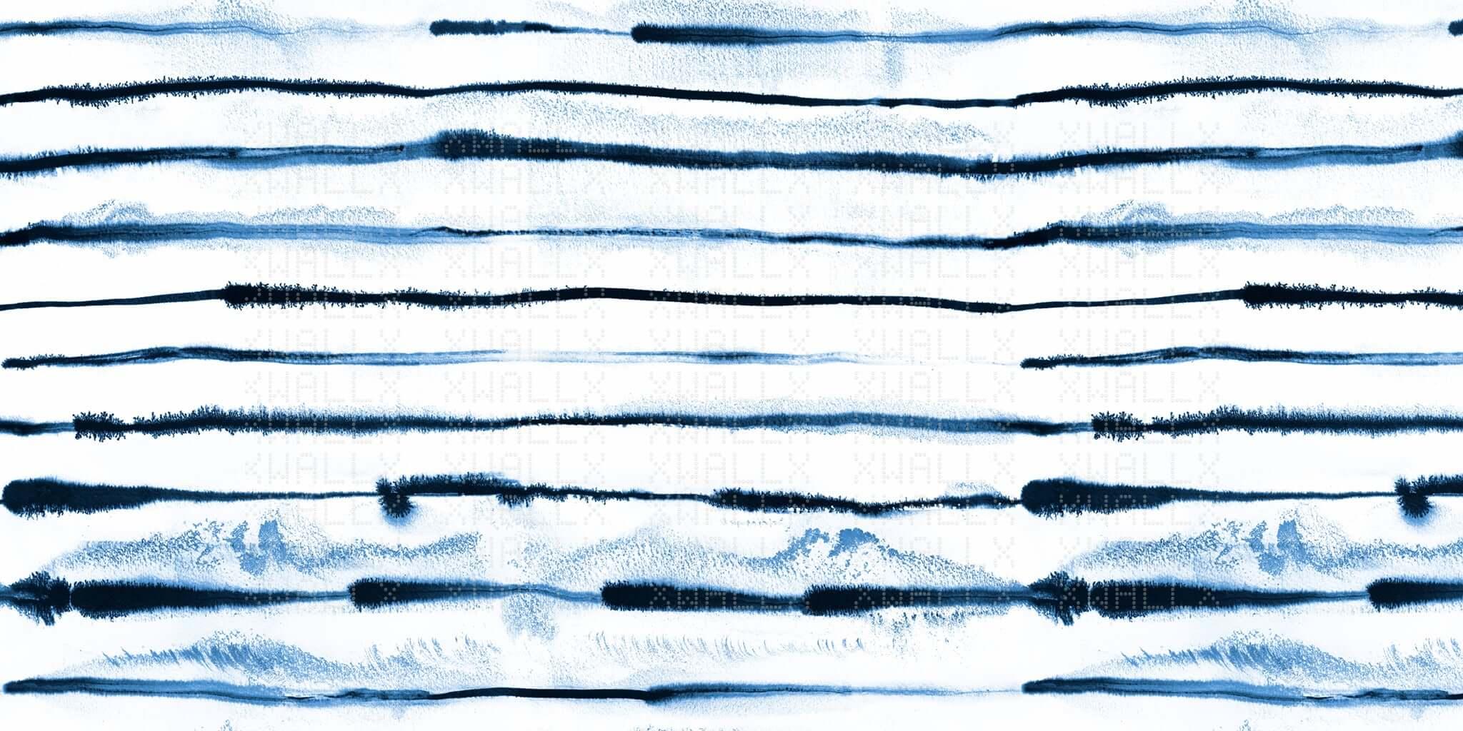 Indigo Wash Stripe Wall Mural