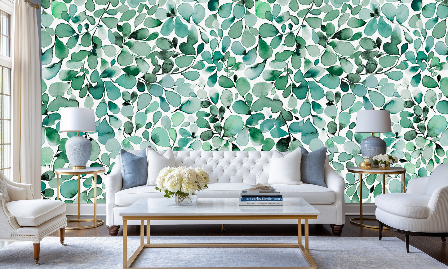 Aqua Botanical Leaf wall decor - XWALLX