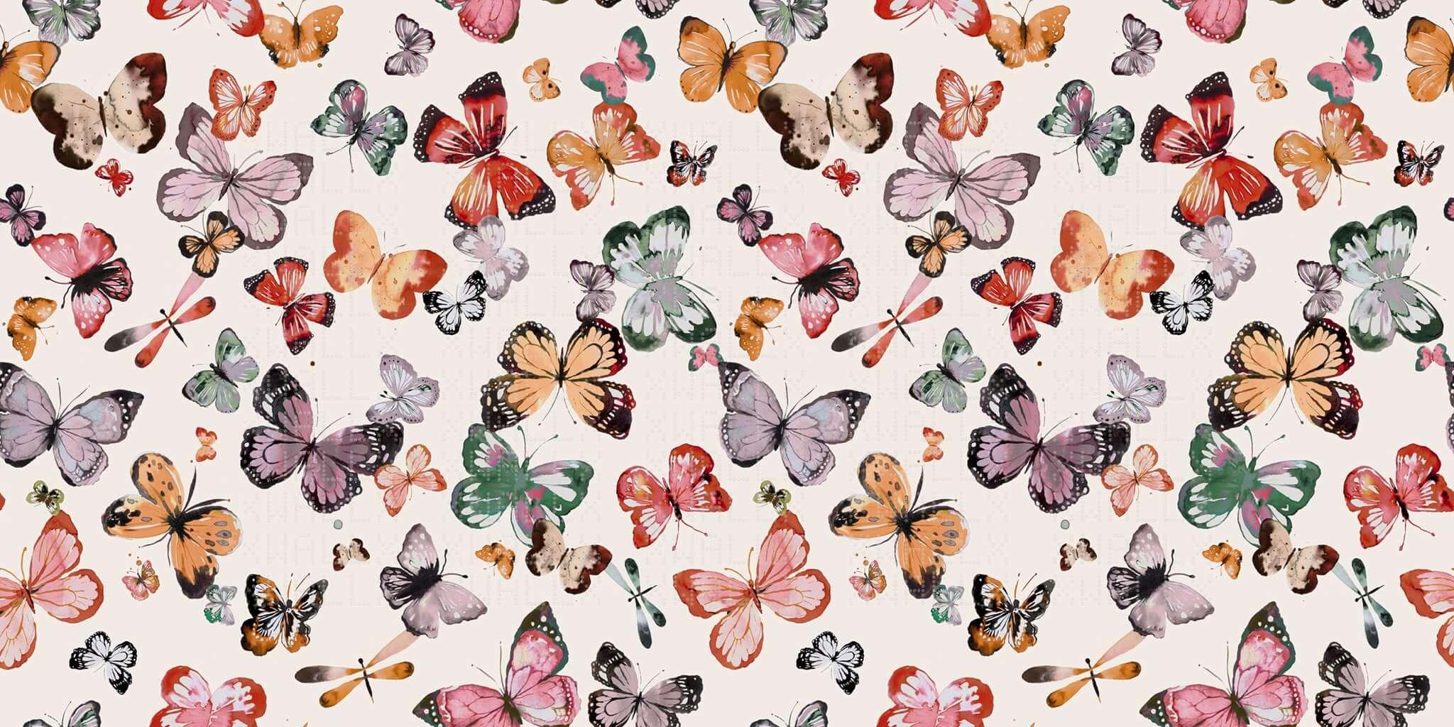 Watercolor Butterfly Haven Wall Mural