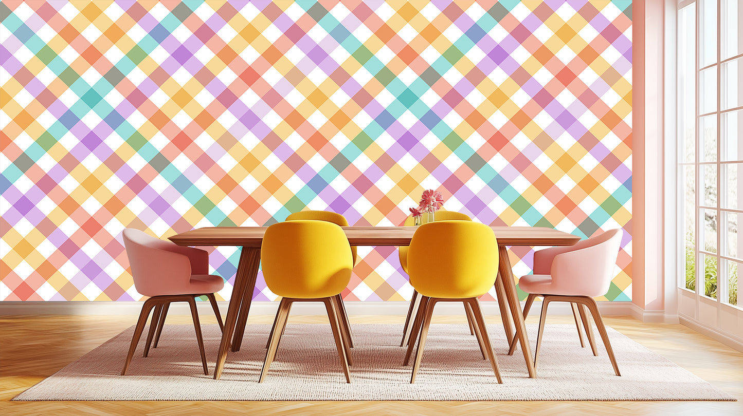 Vibrant Diamond Geometric wallpaper mural - XWALLX
